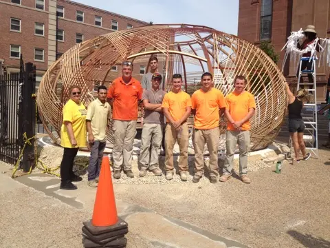 Robert O'Sullivan and members of the Knotted Grotto project team standing together